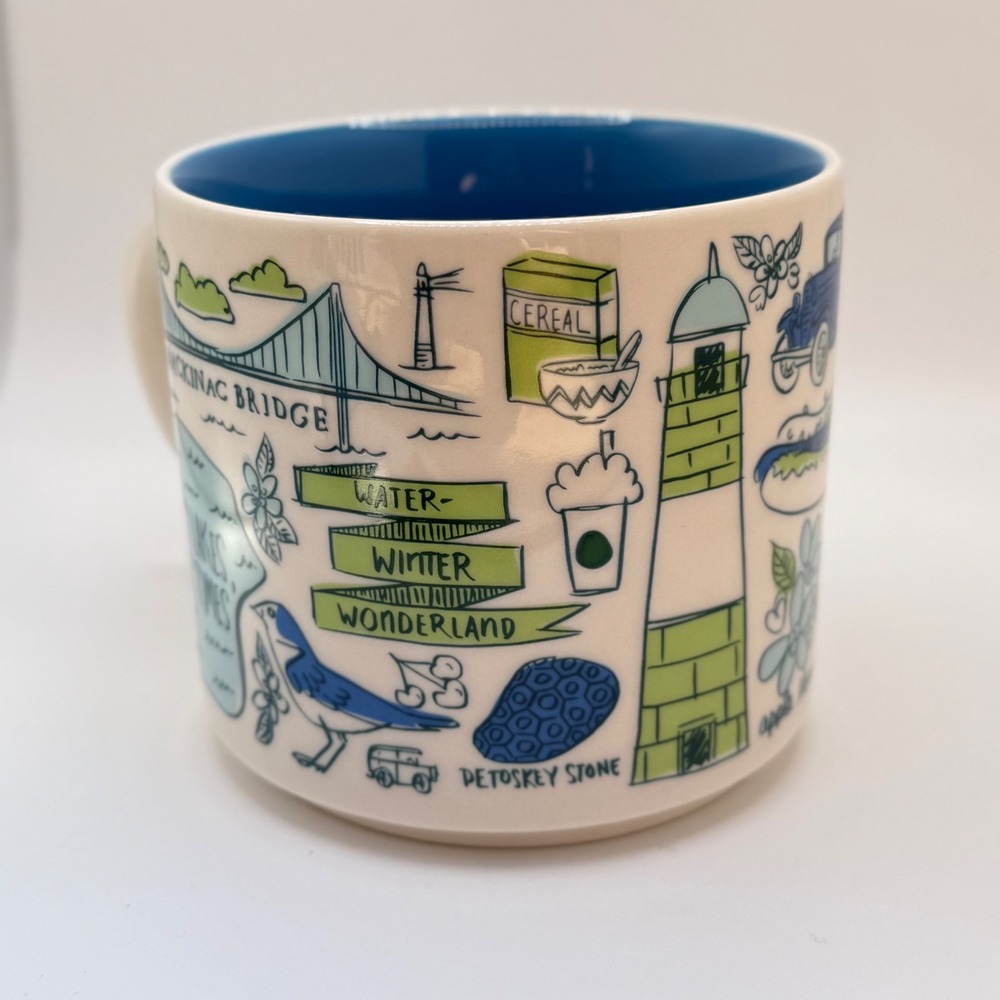 Starbucks Michigan Mug Been There Series Across the Globe Collection 14oz New - Picture 3 of 5